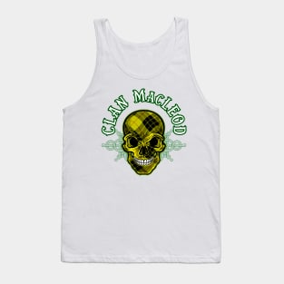 Scottish Clan MacLeod Tartan Celtic Skull Tank Top